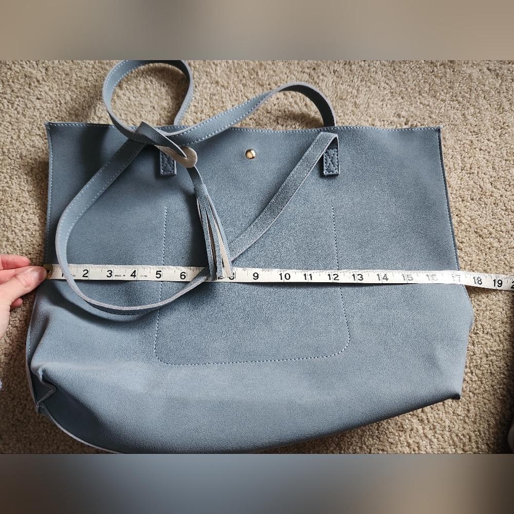 Blue Felt Tote Bag